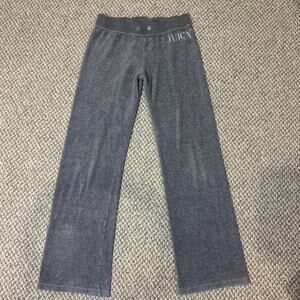 Vintage y2k juicy couture grey velour low rise sweat pants